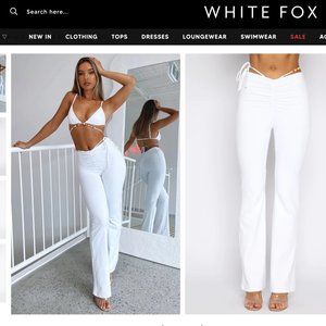 WHITE FOX two piece white summer set with beads!